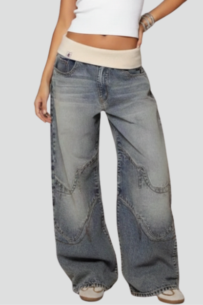 Madison | Dames Relaxed Baggy Wijde Jeans