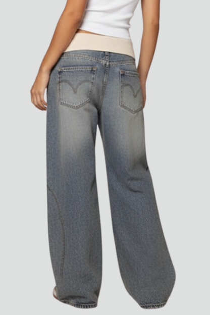 Madison | Dames Relaxed Baggy Wijde Jeans