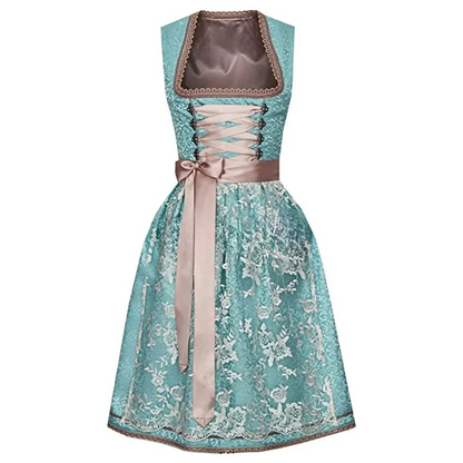 Dames Oktoberfest Dirndl – Klassieke Beierse Jurk met Pofmouwen