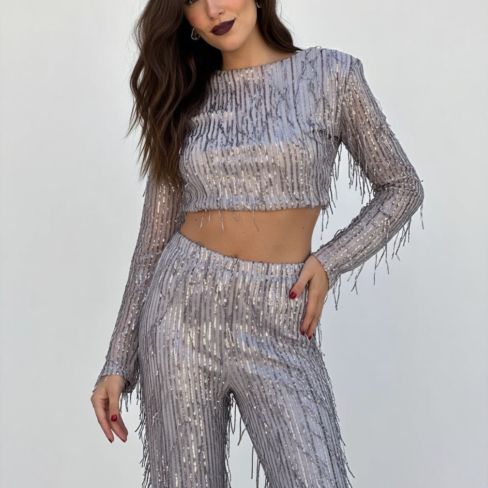 Marbella Pailletten Set Dames – Elegante Feestelijke Outfit