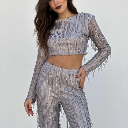 Marbella Pailletten Set Dames – Elegante Feestelijke Outfit