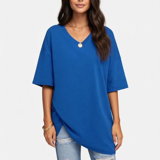 Evelien Top – Comfortabele Katoenen Dames Top met V-hals