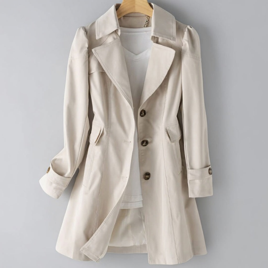 Dames Trenchcoat met Getailleerde Pasvorm en Dubbele Sluiting
