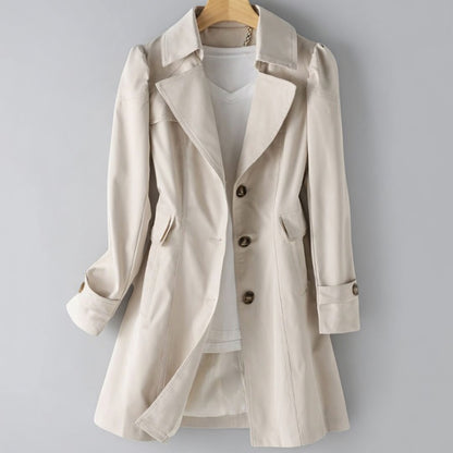 Dames Trenchcoat met Getailleerde Pasvorm en Dubbele Sluiting