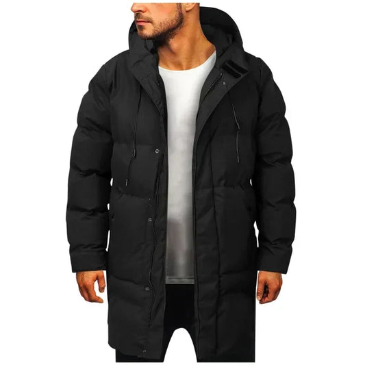 Nordvik Lange Heren Winterjas met Capuchon en Warme Donsvoering