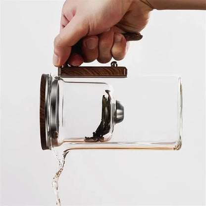 TheeMoment Glazen Theepot met Ingebouwde Theefilter – Losse Thee