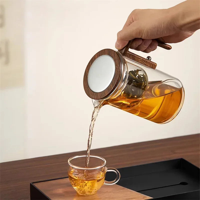 TheeMoment Glazen Theepot met Ingebouwde Theefilter – Losse Thee