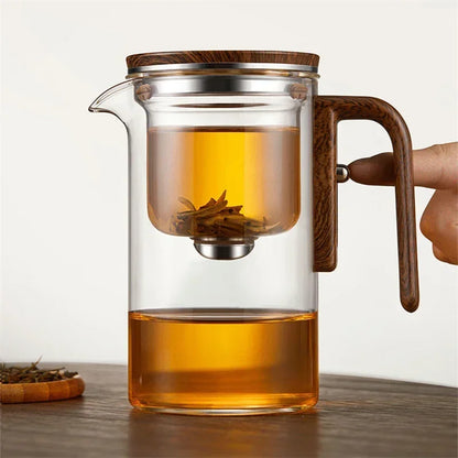 TheeMoment Glazen Theepot met Ingebouwde Theefilter – Losse Thee