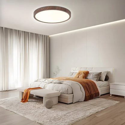 LumaRond LED Plafondlamp met 3 Lichtstanden in Walnootlook