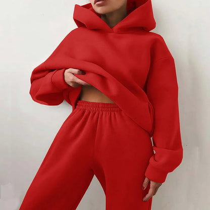 Dames Tweedelige Joggingpakset met Hoodie, Capuchon en Trekkoord
