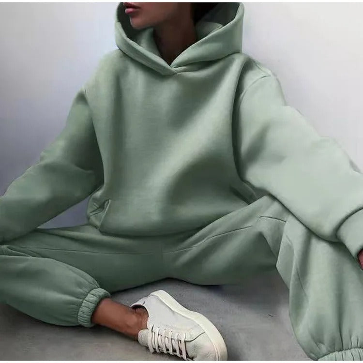 Dames Tweedelige Joggingpakset met Hoodie, Capuchon en Trekkoord