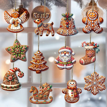 KerstPracht Set van 12 Kerstboomornamenten met Feestmotieven