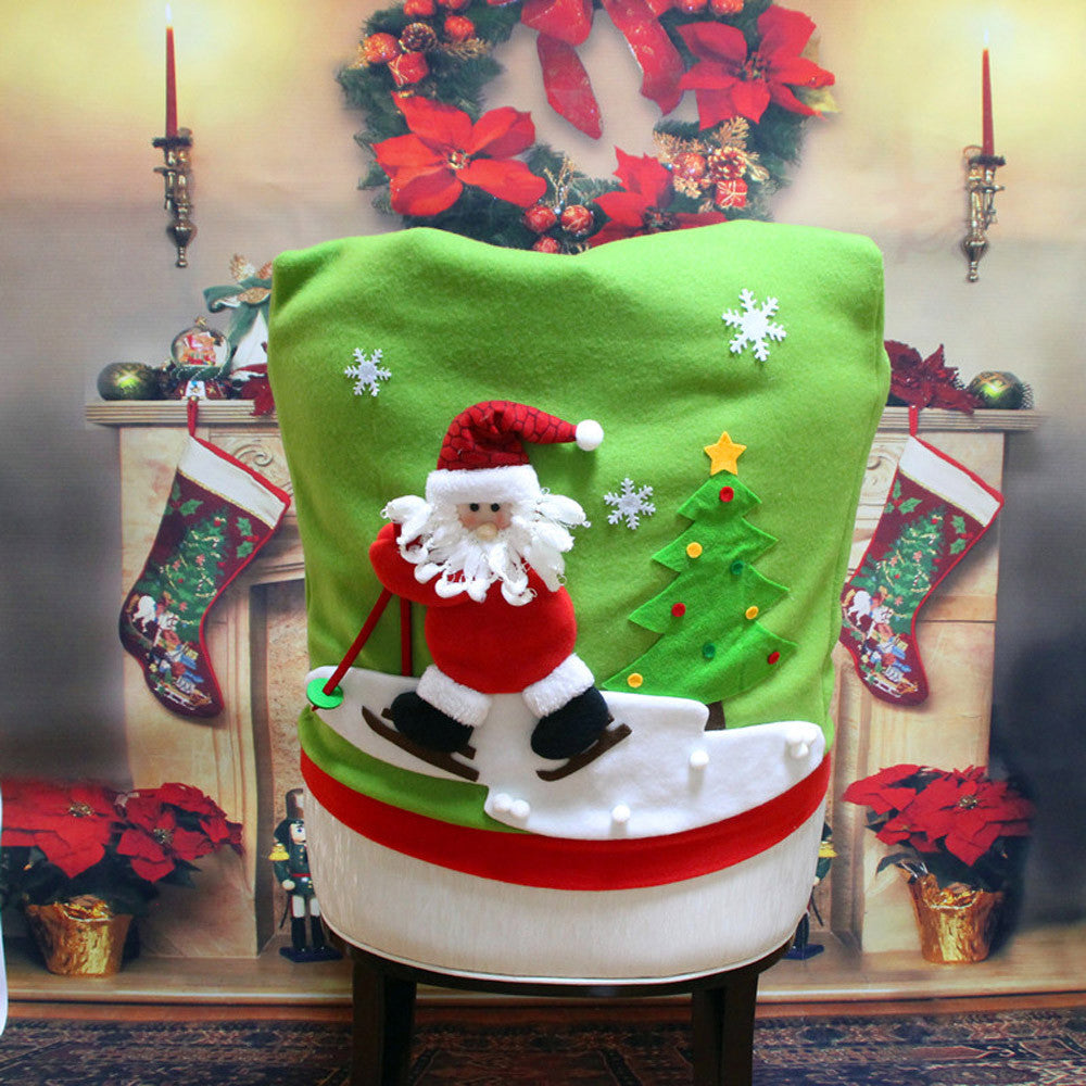 Kerstella – Kerst Stoelhoes met Kerstman en Sneeuwpop 60x50 cm
