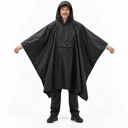 Regenrust – Ruime regenponcho met rugzakbescherming en opbergtas