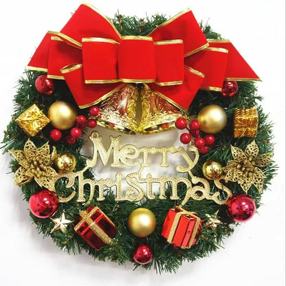 Feestglans Kerstkrans 30 cm – Decoratie in Rood, Goud en Groen