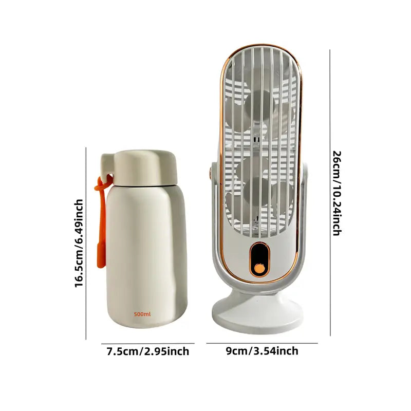 KoelPulse Draagbare Mini Aircooler 720° Rotatie USB Oplaadbaar