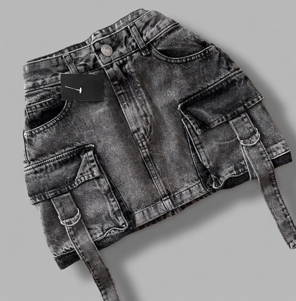 Ravena denim minirok dames A-lijn met zakken casual stijl