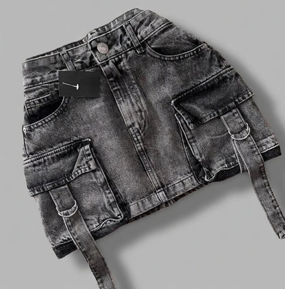 Ravena denim minirok dames A-lijn met zakken casual stijl