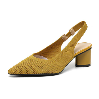 Veloura Slingback Hakken Dames met Geribde Structuur en Lage Hak