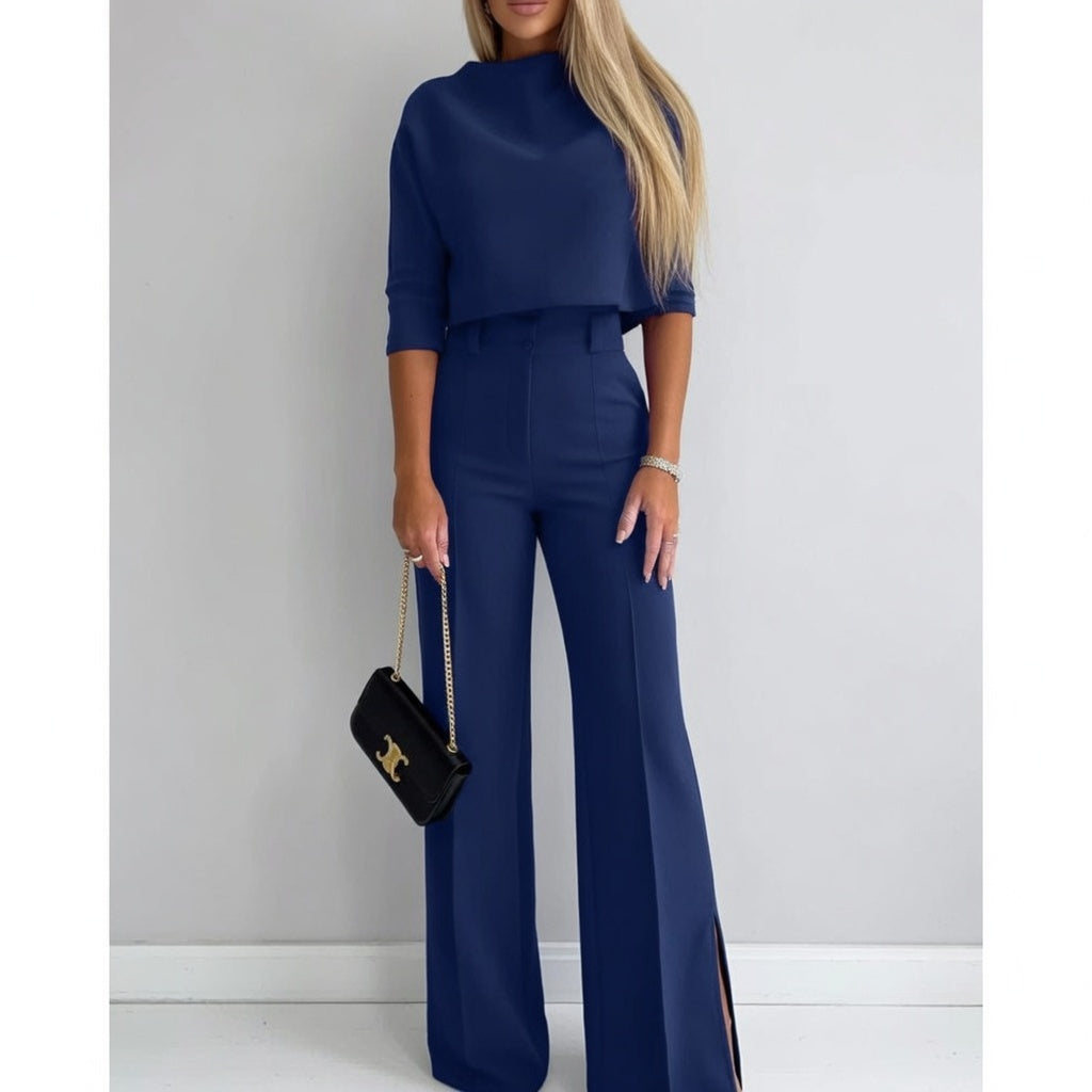 Lunara Dames Tweedelige Set met Top en Broek Elegante Pasvorm