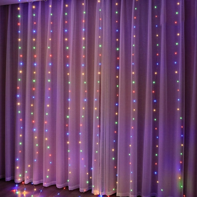 Elegante LED Lichtgordijn – afstandsbediening met timer en 8 lichtstanden