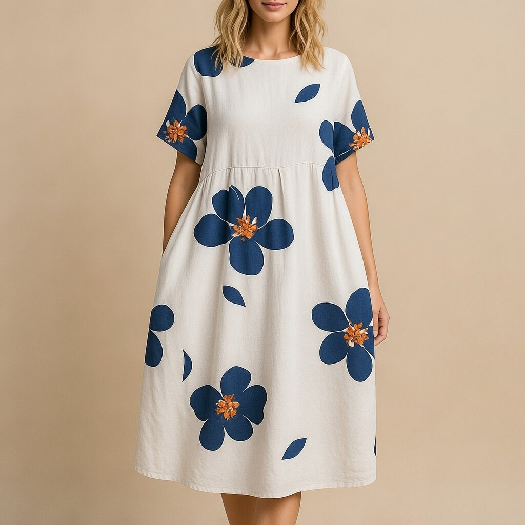 Florella™ Dames Bloemenjurk – Luchtige A-Lijn Zomerjurk met Bloemenprint