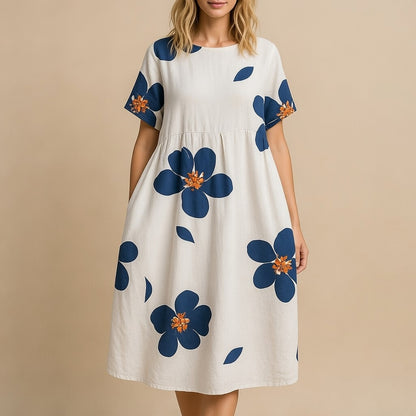 Florella™ Dames Bloemenjurk – Luchtige A-Lijn Zomerjurk met Bloemenprint