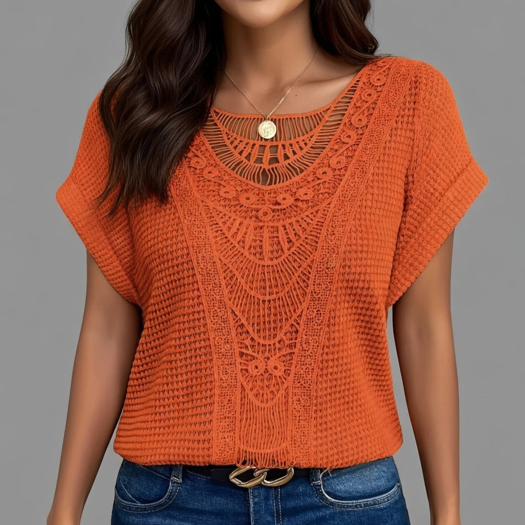 Elvara Dames Zomertop – Ademend Kreukvrij Shirt met Comfort Pasvorm