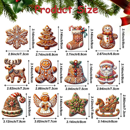 KerstPracht Set van 12 Kerstboomornamenten met Feestmotieven