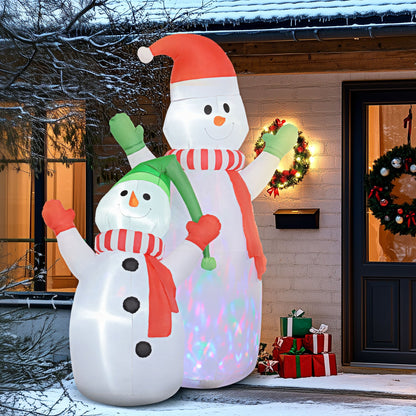 SnowGlow Opblaasbare Sneeuwman met Kind en LED Kerstverlichting 240 cm