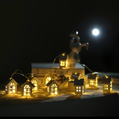 LED lichtslinger met mini-huis – Decoratieve kerstverlichting voor binnengebruik