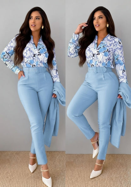 Elvaria Dames 2-Delig Pak – Casual Set met Blazer en Broek