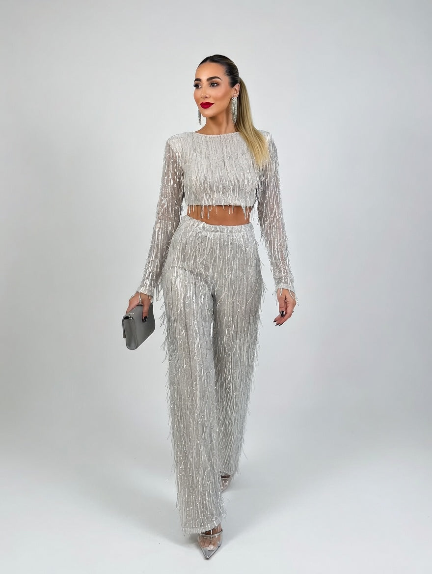 Marbella Pailletten Set Dames – Elegante Feestelijke Outfit