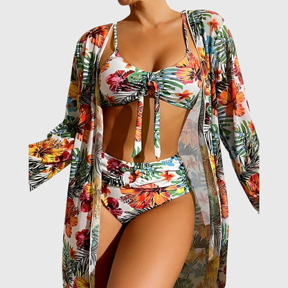 Abigail | Dames tropisch patroon bikini badkleding set