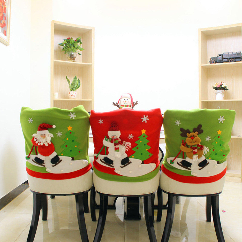 Kerstella – Kerst Stoelhoes met Kerstman en Sneeuwpop 60x50 cm