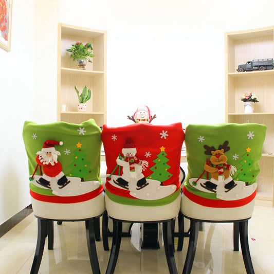 Kerstella – Kerst Stoelhoes met Kerstman en Sneeuwpop 60x50 cm