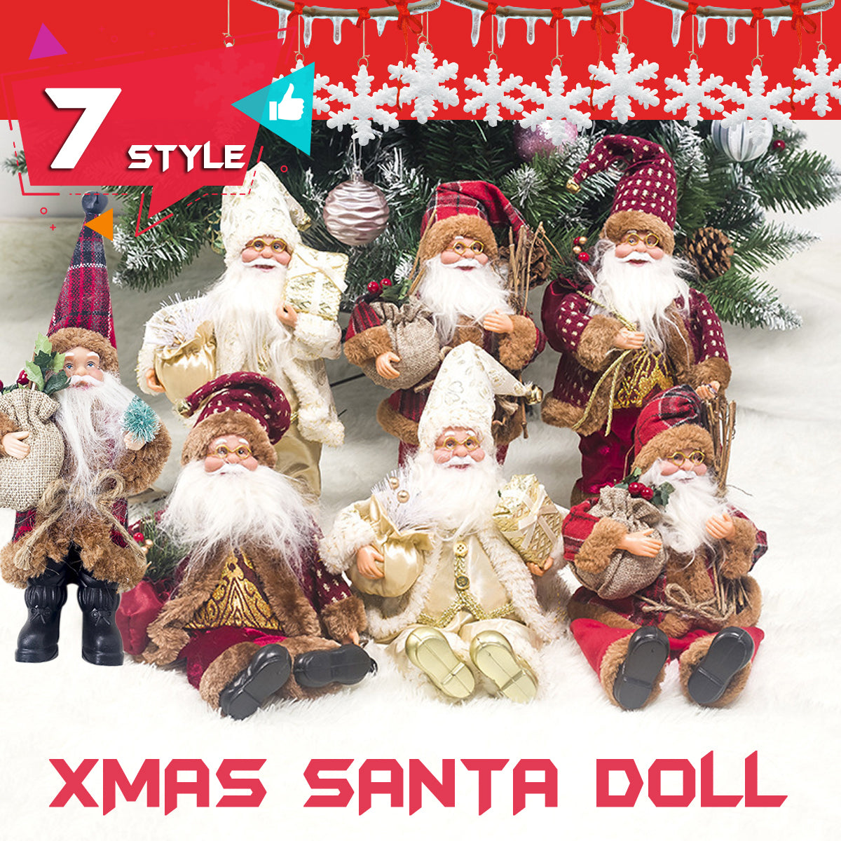 Kerstman Noël Decoratiepop – Staande en Zittende Kerstfiguur