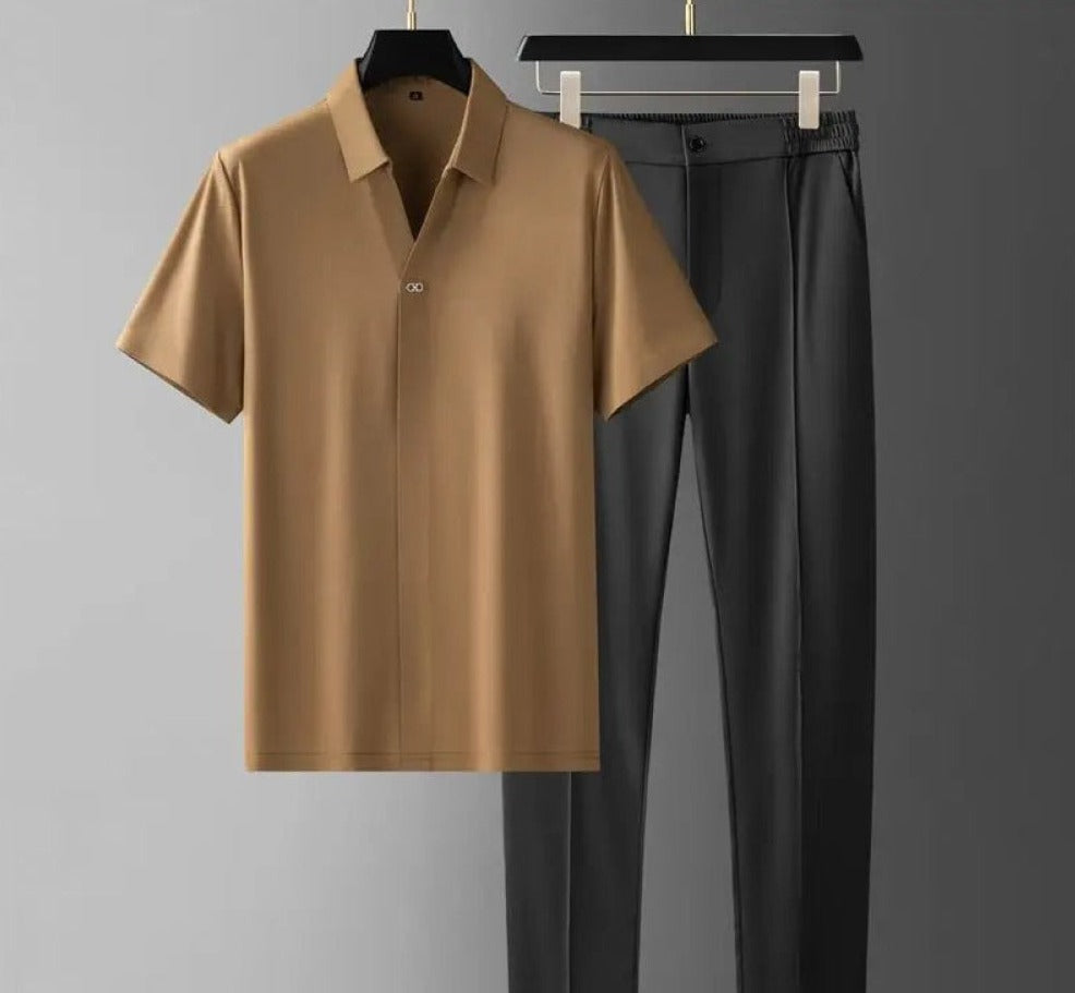 Novera Luxe Heren Set Polo Broek Comfortabele Outfit
