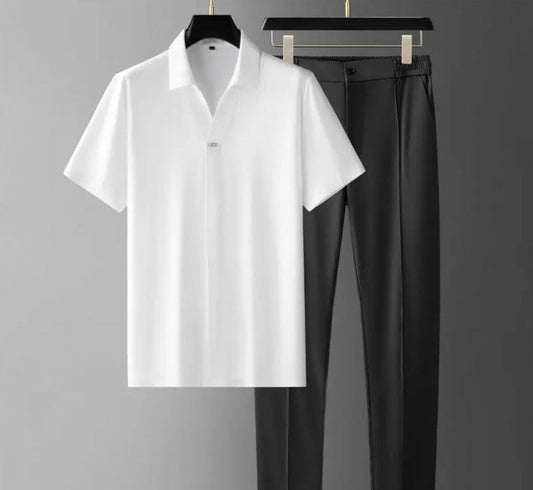 Novera Luxe Heren Set Polo Broek Comfortabele Outfit
