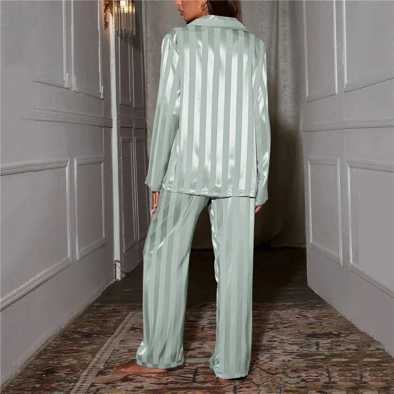 Zijdezacht Dames Pyjamaset Luxe Nachtkleding Comfortabele Pasvorm