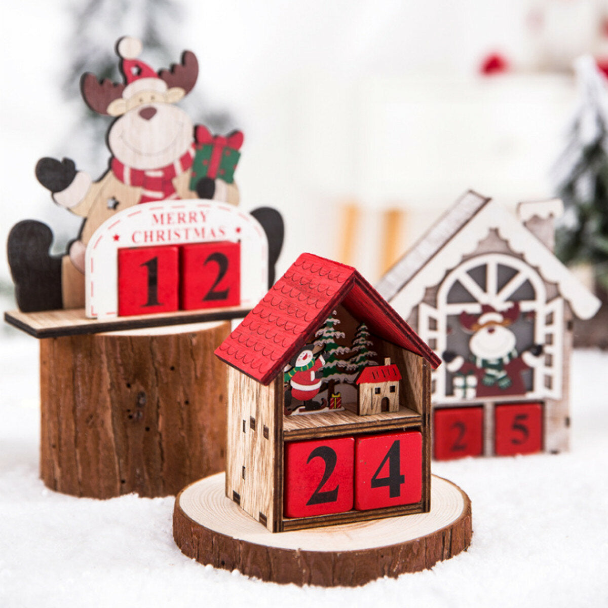Lichtkalender Kerstdecoratie – LED Adventskalender met Kerstman of Sneeuwman