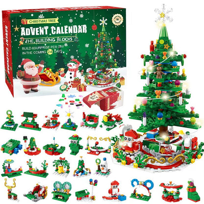 Kerstboom Adventskalender Bouwset – 1102 Onderdelen en 24 Dozen