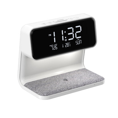 NachtGloed 3-in-1 Tafellamp met Draadloze Oplader en Wekker