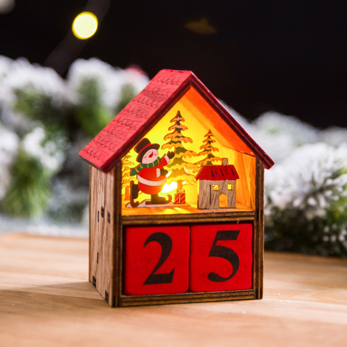 Lichtkalender Kerstdecoratie – LED Adventskalender met Kerstman of Sneeuwman