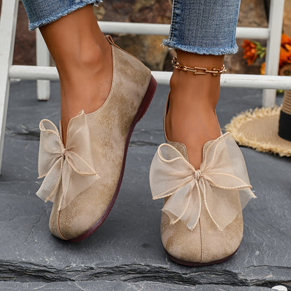Dames ballerina's Fleur met strikdetail en platte zool