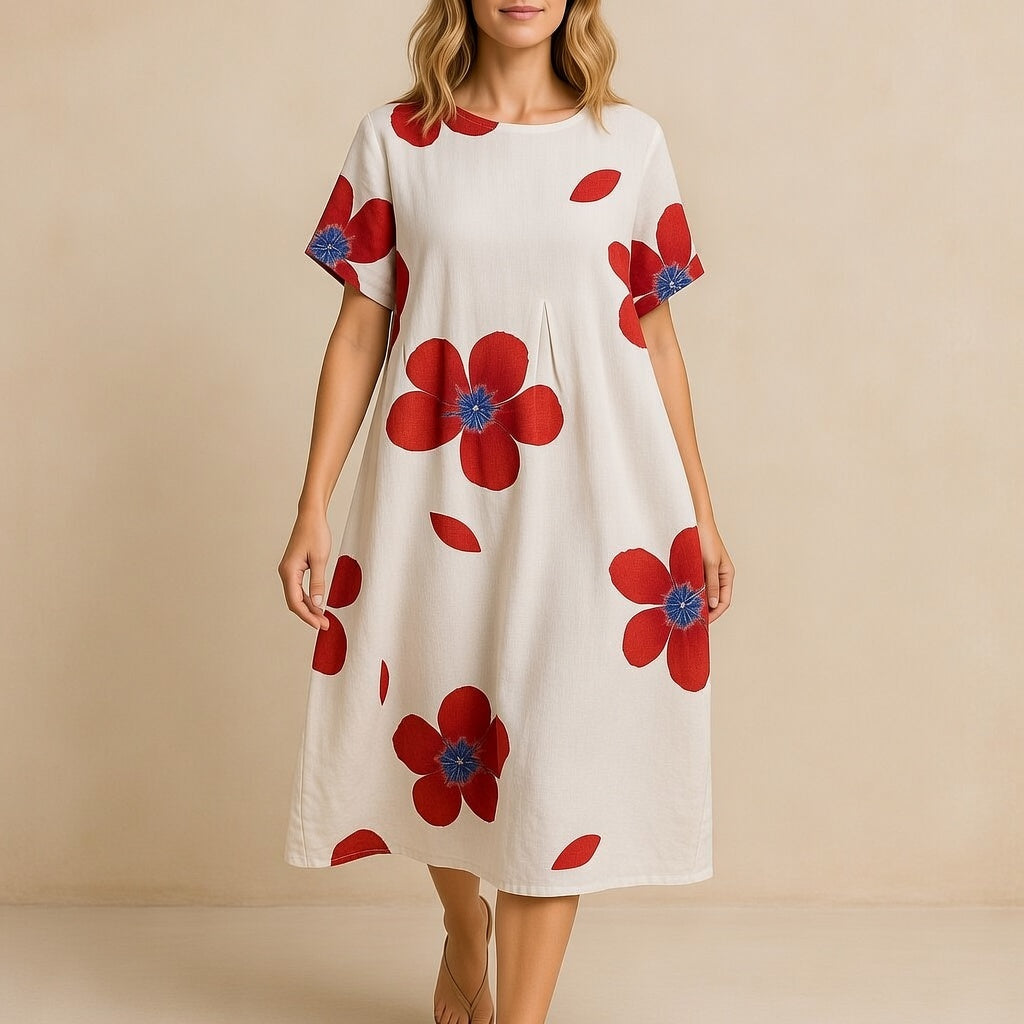 Florella™ Dames Bloemenjurk – Luchtige A-Lijn Zomerjurk met Bloemenprint