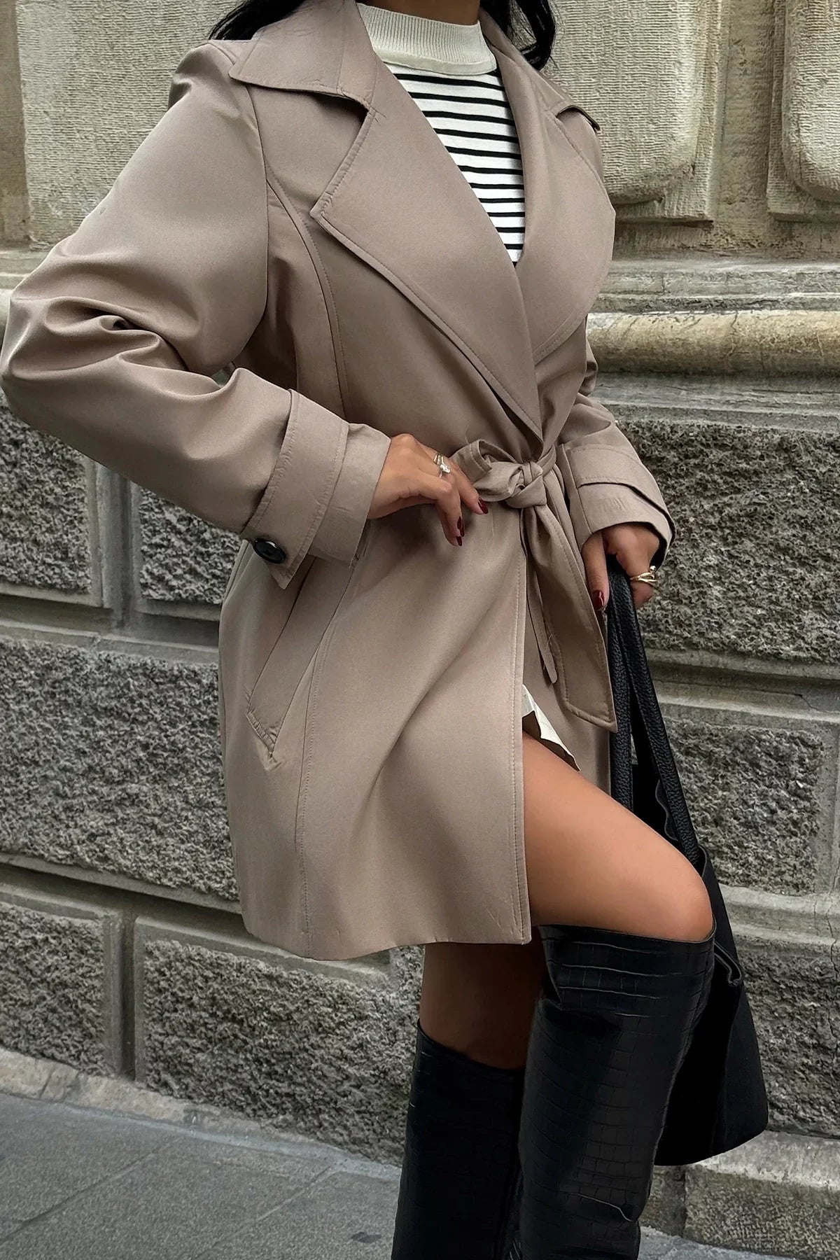 Elise Dames Trenchcoat – Lange Jas voor Herfst en Winter