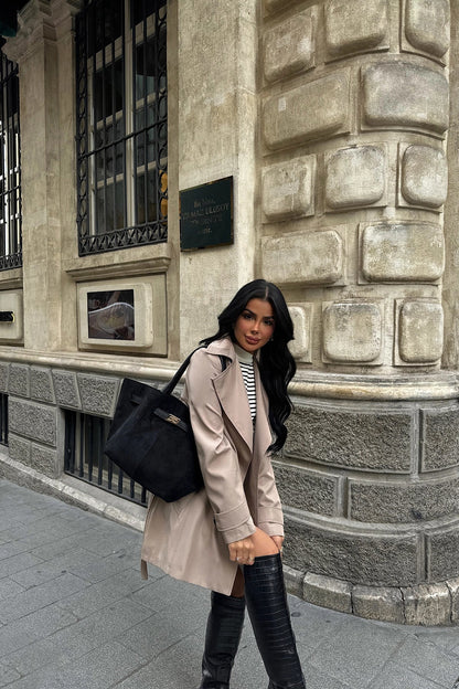Elise Dames Trenchcoat – Lange Jas voor Herfst en Winter