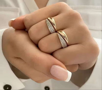 Lustara Verstelbare Damesring met Zirconia Glans Design