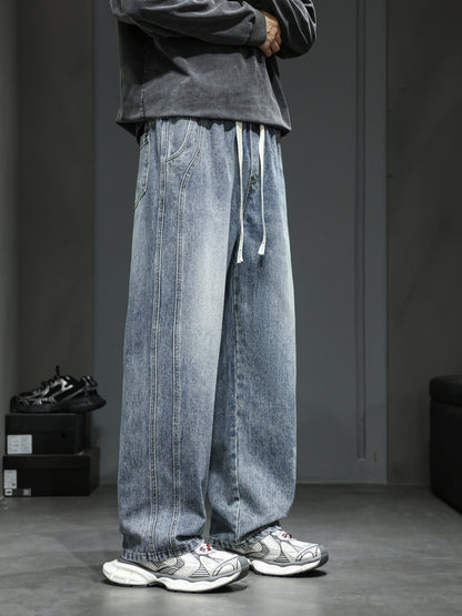 Heren Baggy Jeans – Losse Streetwear Pasvorm met Trekkoord